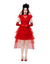 Halloween Red Bride Costume Women, Red Gothic Wedding Dress Women for Medium