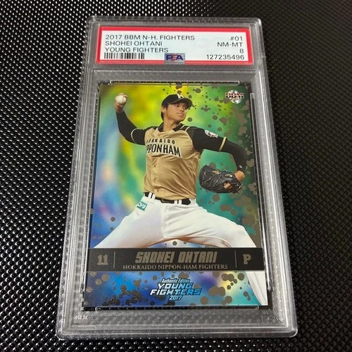 Shohei Ohtani 2017 BBM Young Fighters #01 PSA 8 Hokkaido Nippon-Ham