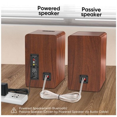 Active Bookshelf Speakers - Optical/AUX Input, Subwoofer Out~^