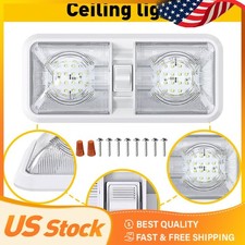 1PC Double Dome Cargo Incandescent Light Ceiling 12V Interior Trailer Camper RV