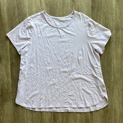 J.Jill Fit Progress Shirttail Tee Lavender Purple T-Shirt XL Petite Soft Stretch