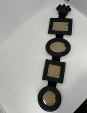 Black Ornate Resin 4 Piece Mini Picture Frame Set Velvet Ribbon Crown Hanger