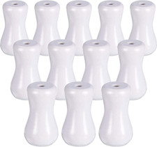 12 Pieces White Blind Pull Cord Knobs 1.26" x 0.75" Wood Tassels Window Blinds W