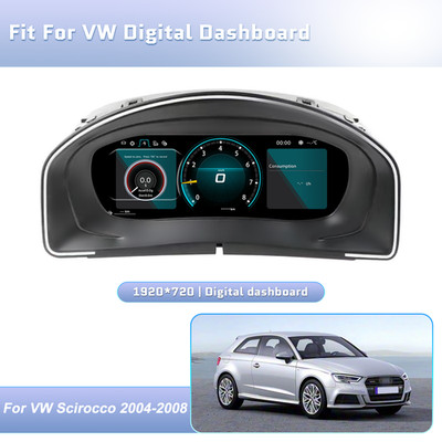 Digital Display Instrument Cluster Dashboard Gauges For VW Scirocco 2004-2008