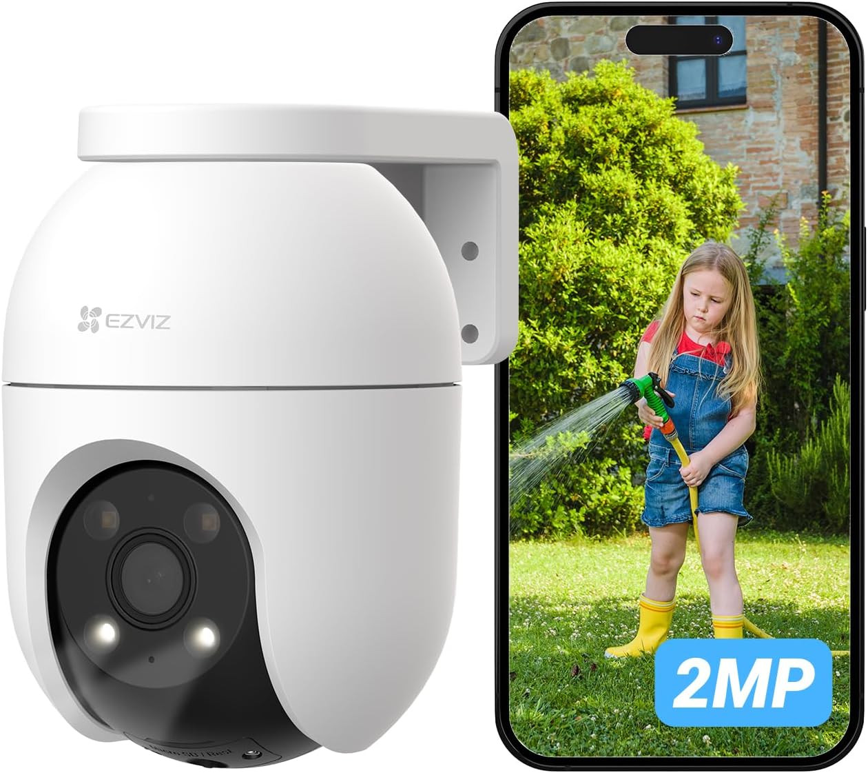 Telecamera Wi-Fi Esterno 1080P, Telecamera Motorizzata per Esterni Con Copertura