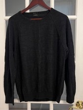J. CREW Men s Black Slim Crewneck Rugged Cotton Sweater Size L