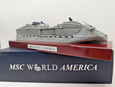 MSC World America Inaugural Model Cruise Ship Metal  NEW IN BOX