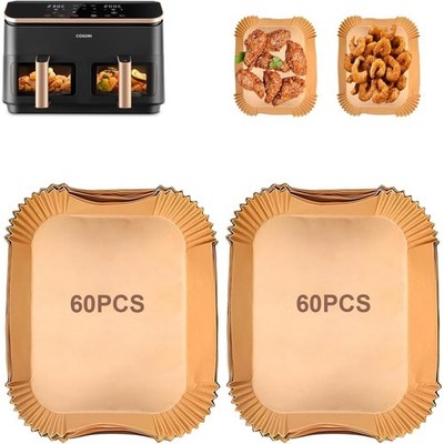 120 Stück Airfryer Backpapier für Heißluftfritteuse COSORI 8,5L- Passend für Dua