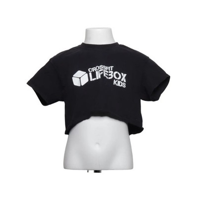 Fruit of the Loom, Crop Top, Größe: 128, Schwarz, Baumwolle, Print #JLB