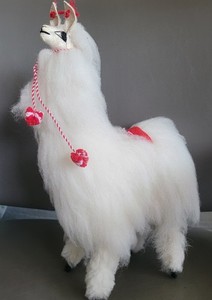 Vintage Alpaca Figure 13 Inches Tall with Real Alpaca Fur