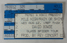David Bowie Glass Spider Tour Ticket Stub 8/12/1987, Mile High Denver CO