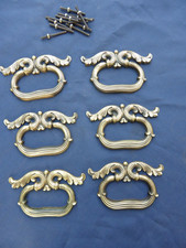 6 poignées ancienne laiton Meuble commode tiroirs Charles X Directoire  L 9,6 cm