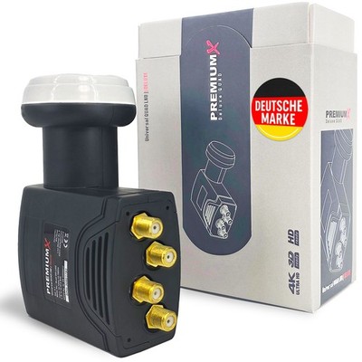 PremiumX Deluxe Quad LNB Signalumsetzer LNC LMB TV für 4 Teilnehmer HD UHD 4K