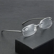 Mens Rimless Retro Reading Glasses Metal Vintage Readers 1.0 1.5 2.0 2.5 3.0 4.0