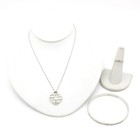 Tiffany & Co. Sterling "I Love You" Ring Bangle 16in Necklace Set of 3 #S5646-4 — photo 1