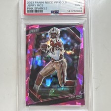 2023 Panini NSCC VIP Gold Pack - Jerry Rice #6 /75 Pink Sparkle PSA 9