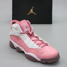 Nike Big Girl's 6 Kid Air Jordan 6 Rings GS Coral Pink Shoes Sneakers 323419-616