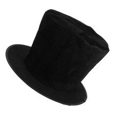 Cappello a cilindro in lana: classico nero a larga, piatto, con corona,