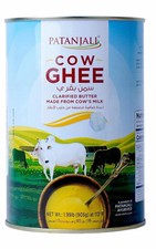 Patanjali Cow's Ghee 2 lb Clarified Butter Desi Cow's Ghee 1 Liter Export Pack