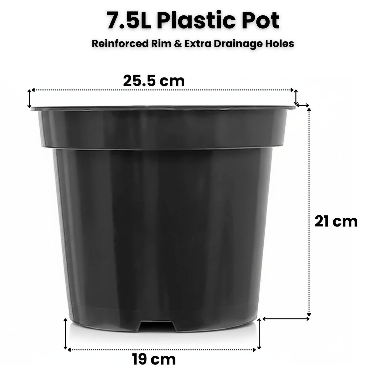 Black Plastic Plant Pots Nursery Flower Pots Indoor Outdoor Drainage ...