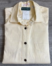 Vtg Harvé Benard Women’s Pinpoint Oxford Shirt Yellow Sz Large Made In USA