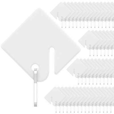 Uniclife 50 Pcs Rack Key Tags 1.5 Inch Slotted Plastic Tags with Metal Snap Hook