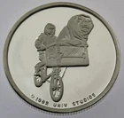 1982 E.T.  Flying Bicycle  1 oz .999 silver Vintage round