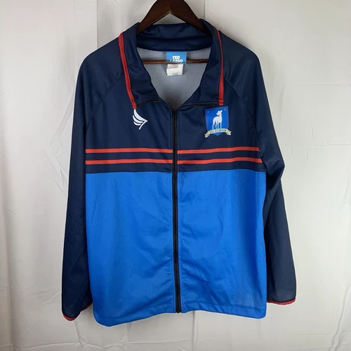 Costume Coach Ted Lasso Full Zip AFC Richmond Logo Blu Rosso Giacca Taglia Large L