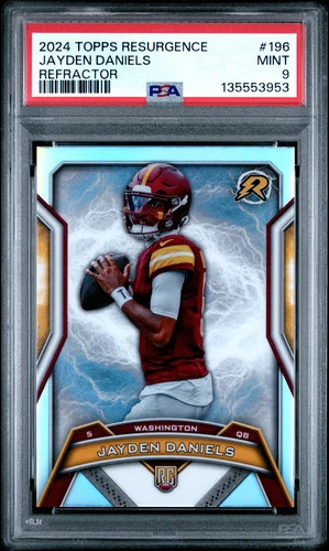 2024 Topps Resurgence Jayden Daniels #196 PSA 9 Rookie Refractor Commanders RC