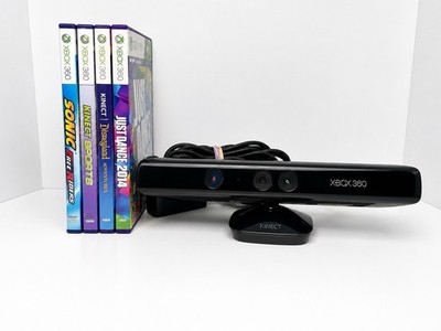 Xbox 360 Kinect Sensor OEM Tested Working w/ 4 Games Just Dance Sonic