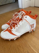 WARRIOR BURN 7.0 ORANGE & WHITE MID CLEAT LACROSSE BOOTS UK 6 New without box