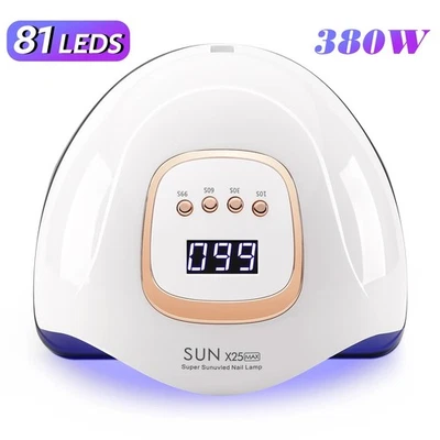 380W UV LED Nail Lamp 81 LED Gel Polish Dryer Professional Timer Auto Sensor UK - Image 1 of 4