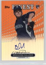 2013 Topps Finest Rookie Refractor Orange 43/99 Brandon Maurer #RA-BM Auto 1f0