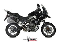 Dakar Mivv Schwarzer EDELSTAHL-SCHALLDÄMPFER FÜR Triumph Tiger 1200 GT / Rally