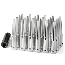 24 Pcs M14x1.5 Chrome Spike Lug Nuts for Chevy Silverado 1500 GMC Sierra Yukon