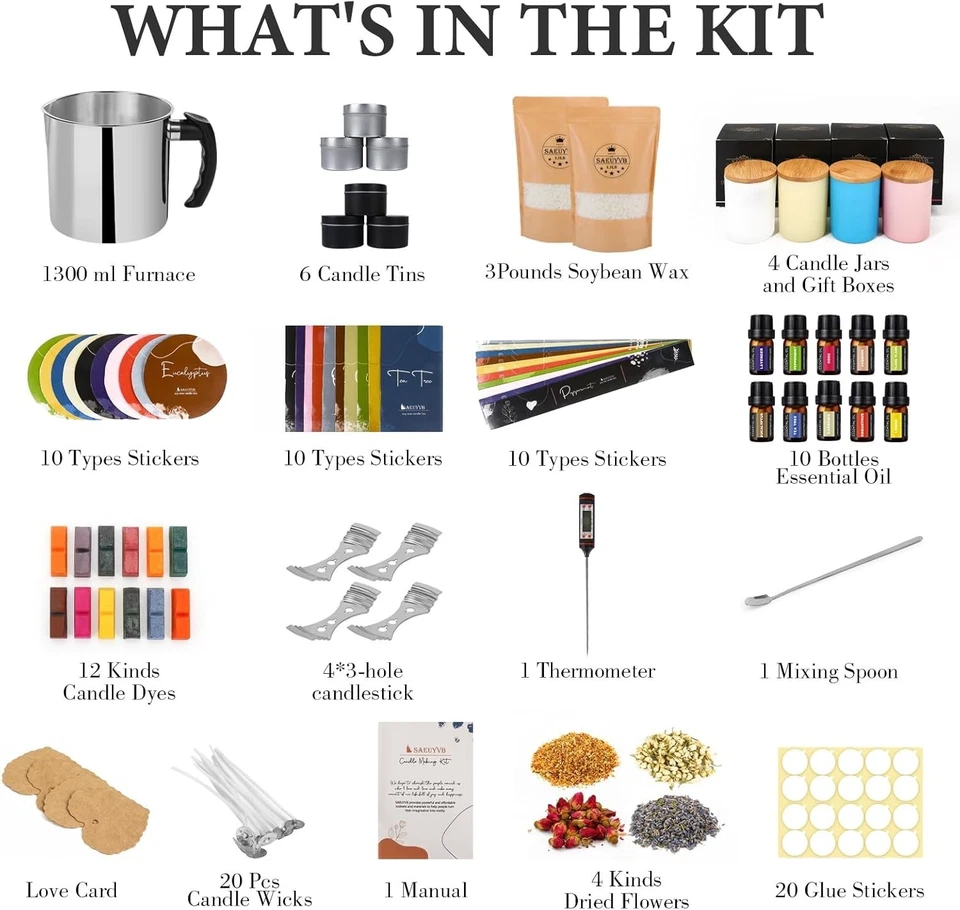 Soy Candle Making Kit - DIY Starter Set with 10 Scents - Image 4 of 4