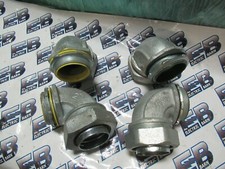 90 DEGREE 2" Liquidtite Angle Connector, SET OF (2) Steel Insulated Throat-NEW-S