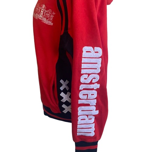 Amsterdam By TotalDutch Hoodie Herren Medium Rot Reißverschluss Sport Sportlich