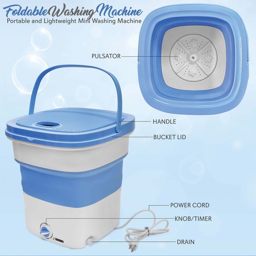 Mini Washing Machine 4.41 Lbs Lightweight Foldable Portable Camping Apartments - Picture 4 of 11