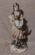 🌼✿ Statua CAPODIMONTE Meneghetti GRANDE 28 cm/11" porcellana bisque vintage ✿🌼