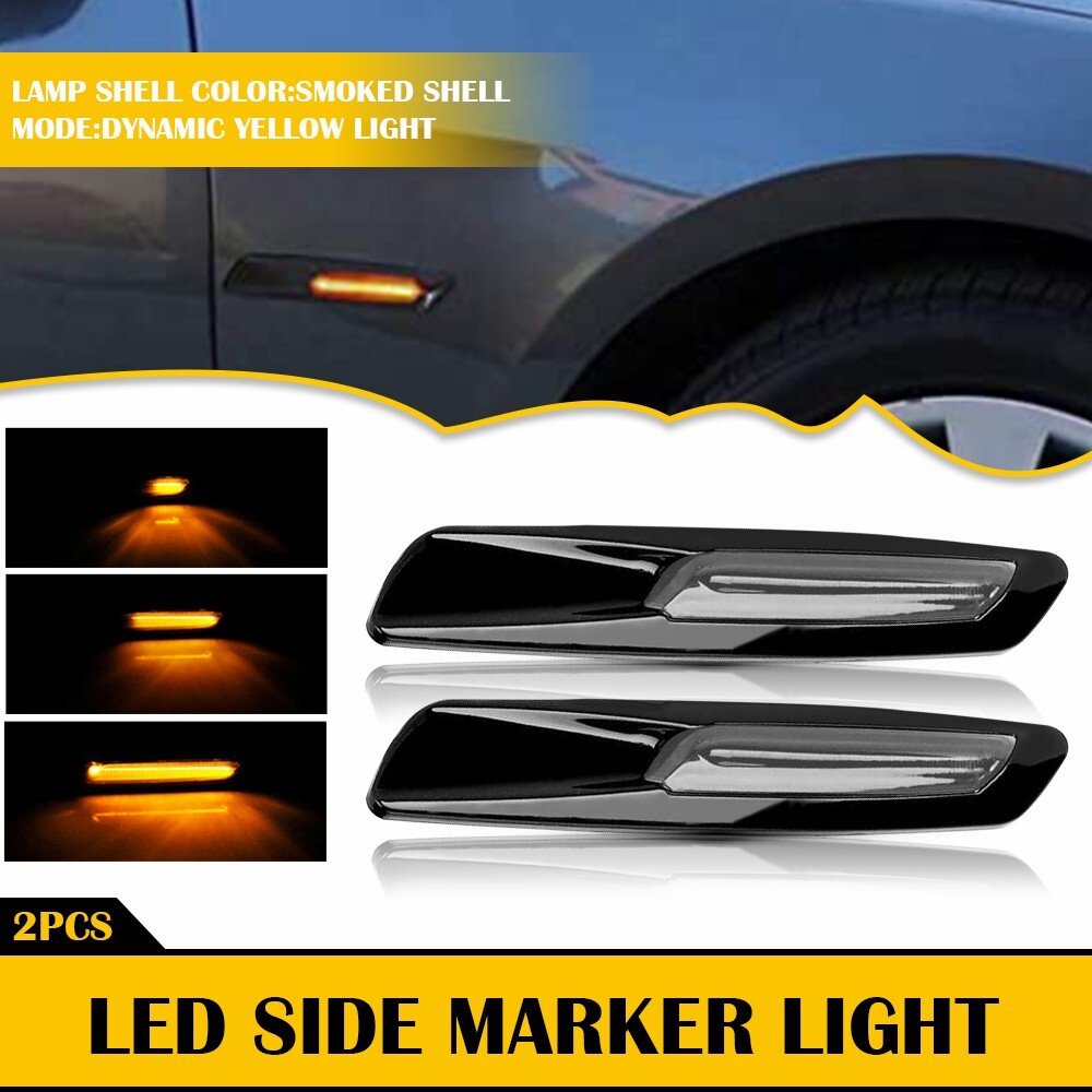 2004-2011 BMW Smoked Amber LED Sequential Side Marker Light 50000h+
