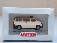 "Modellauto 1:87: Vw Caravelle \"Rotes Kreuz\", Cremefarben, Wiking 32001, A5-6"