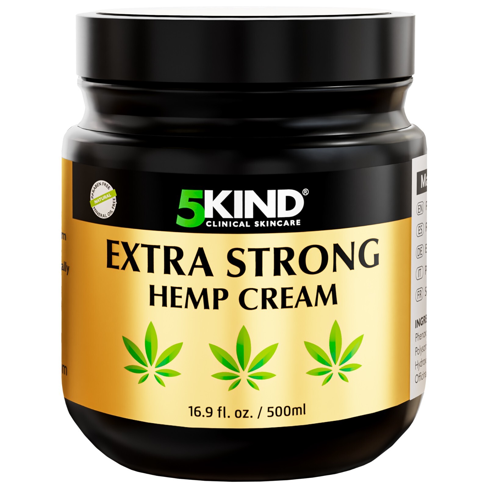 5Kind Hemp Cream Maximum Strength - Natural Relief Cream Ric
