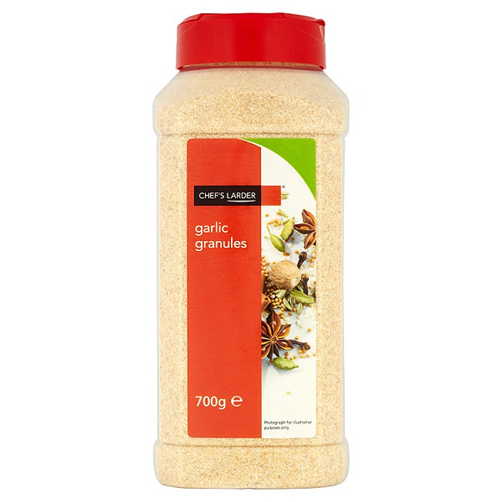 Quality Garlic Granules 700g in Handy 2 Lid Tub | Chefs Larder | BBE 03/2026