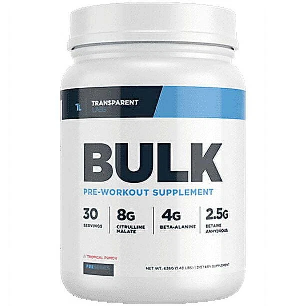 Transparent Labs Bulk Pre-Workout Supp. - Tropical Punch 1.55 Lbs Pack of 3