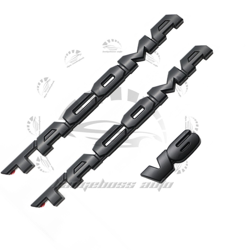 3pc/set 2016-2023 For Tacoma Gloss Blackout Emblem Overlay Kit V6 OFF ROAD Badge