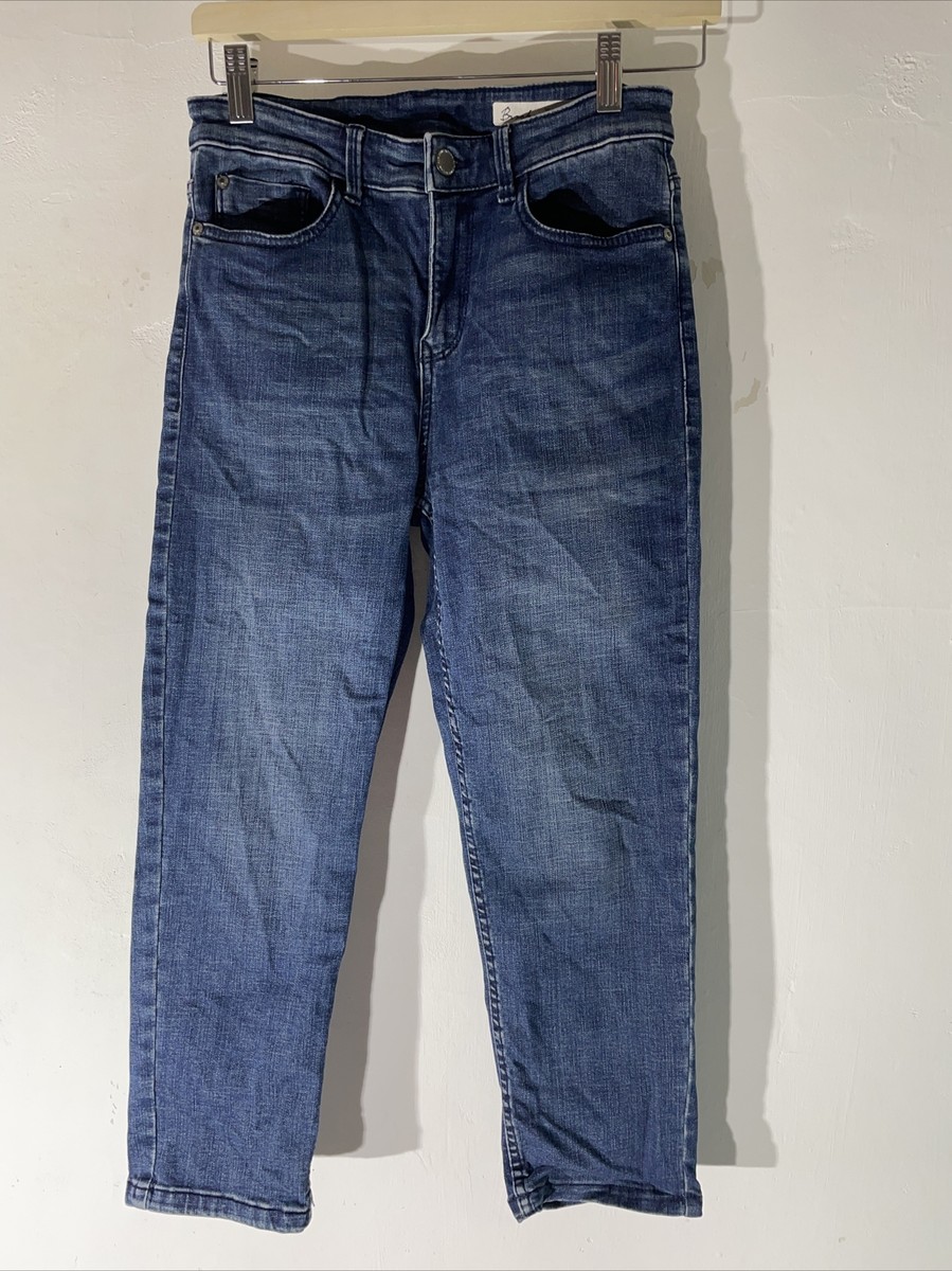 womens John Rocha Uk 10 Blue Wash Crop Slim Fit Stretch Denim