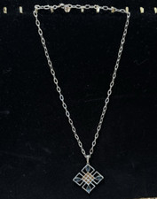 TOUCHSTONE CRYSTAL Gallery Necklace Blue 21" NEW Rhodium Plated