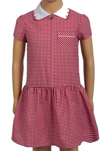 red check school dress