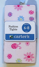 New Pink Vintage Carter's Flowers  Ladybugs Tights Easter Sz 4 5 6 7 8 NIP NWT